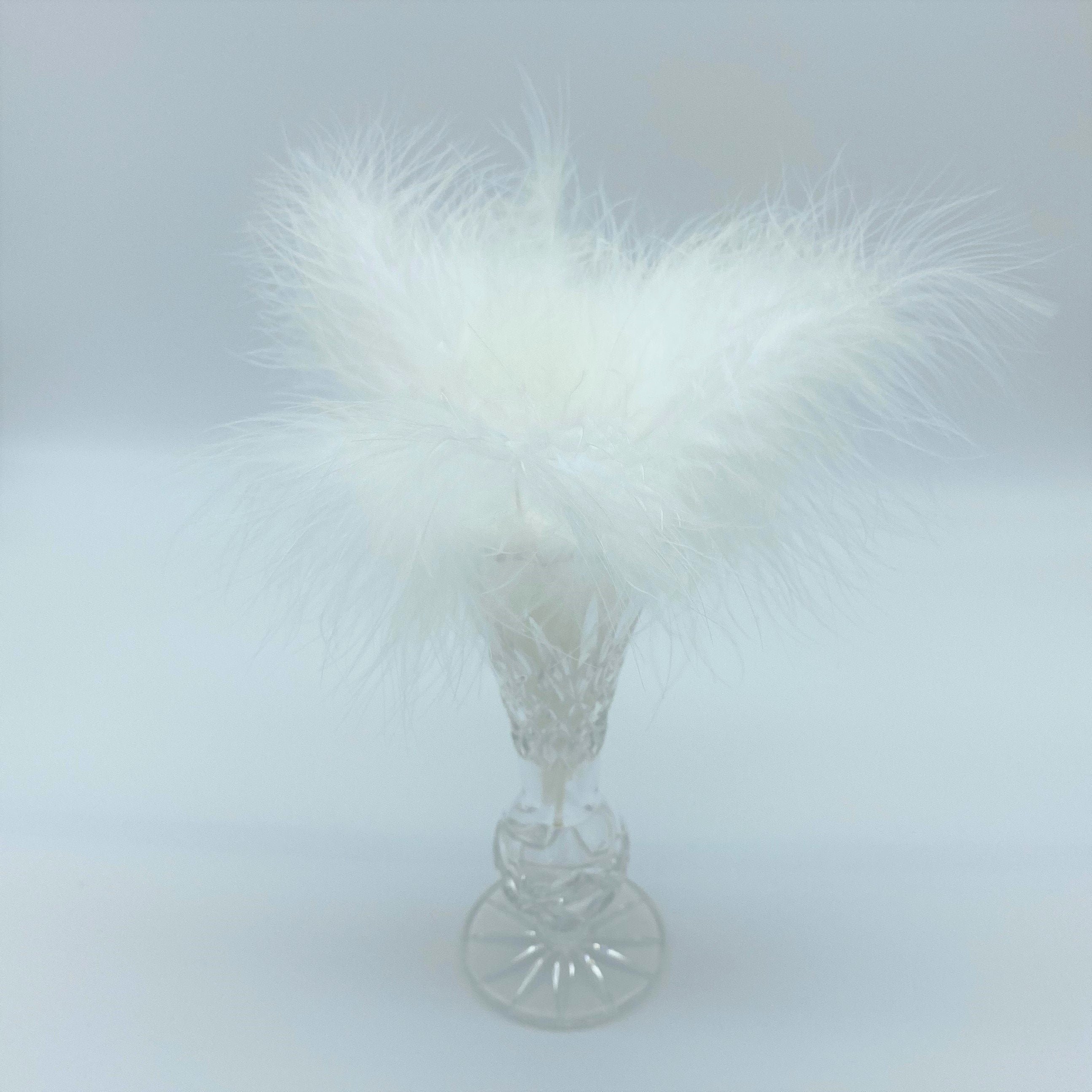 White Turkey Marabout Feathers DIY Art Crafts Floristry Displays Arrangements 8-12cm 3-5 inches - Tassel&Plume