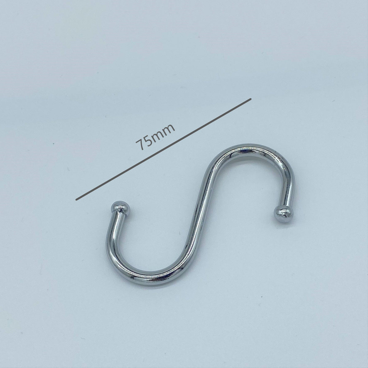 Metal Macramé S Hanging Hook Ball End Chrome 75mm Tassel&Plume