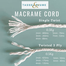 Load image into Gallery viewer, Macrame Cord Rope Twine | Single Twist 4mm x 88m- Tassel&amp;Plume

