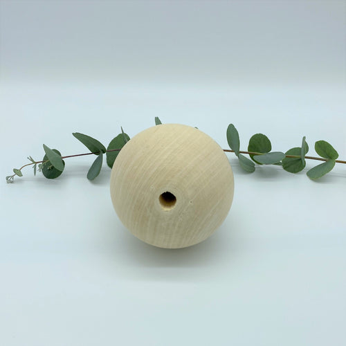 Wooden Macramé Beads Round Natural Unfinished Wood Made in UK Crafts Art DIY Extra Extra Large 80mm - Tassel&Plume