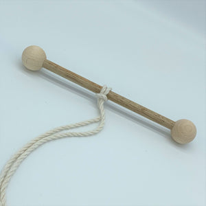 Wooden Macrame Craft Rods Sticks Dowels with Balls Natural Unfinished Round Wood Art DIY 150mm 6 inches - Tassel&Plume